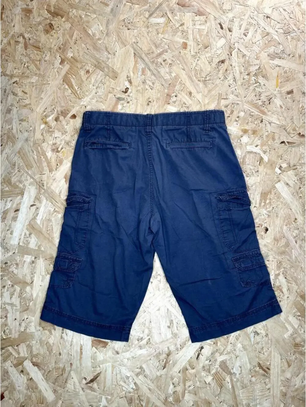 George Mens Flex Cargo Shorts Size 32 Navy Blue Cotton Blend Casual Utility
